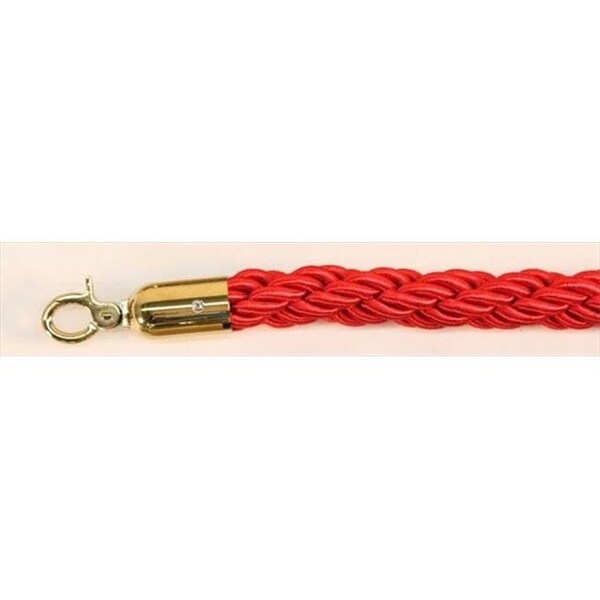 Vic Crowd Control Inc VIP Crowd Control 1776 72 in. Braided Rope with Gold Hook - Red - 1776