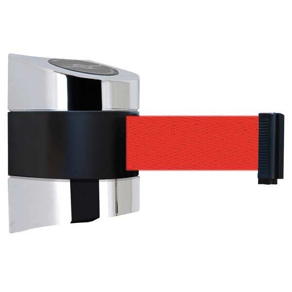 Tensabarrier Belt Barrier, Chrome, Belt Color Red - 897-24-S-1P-NO-R5X-C