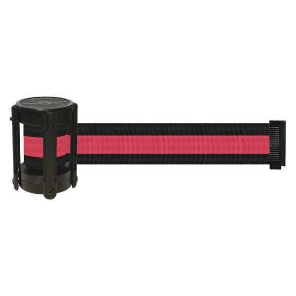 Tensabarrier Barrier Post with Belt, Black, 7 1/2 ft Length, 4" Post Height, No Legend, Unfinished - CASSETTE-STD-S2X-C