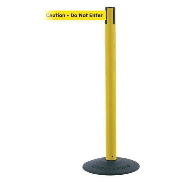 Tensabarrier Barrier Post with Belt, Yellow, 13 ft Length, 38 in Post Height, Caution Do Not Enter, Unfinished - 875-35-MAX-NO-YAX-C