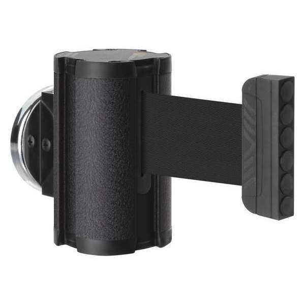 Lavi Industries Retractable Belt Barrier, Black, 10 ft Length, No Legend, Wrinkle - 50-3010MG/WB/BK