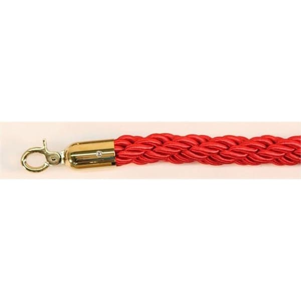 Vic Crowd Control VIP Crowd Control  72 in. Braided Rope with Gold Hook - Red - VI586123