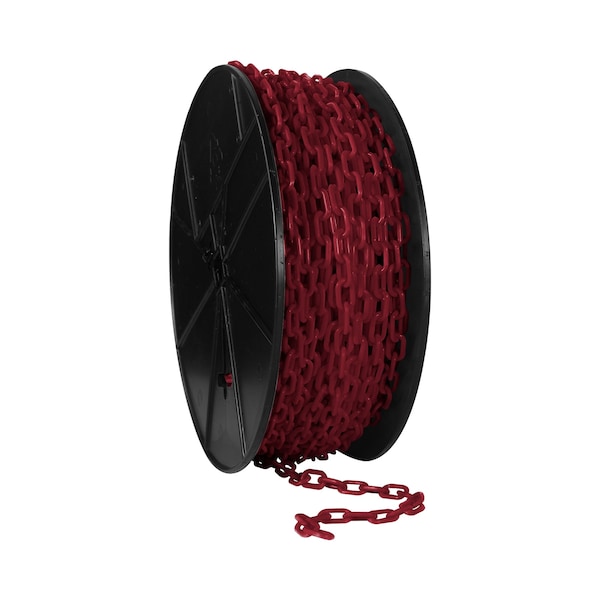 Mr. Chain 3/4" x 200' Crimson Plastic Safety Chain - Reel - 00158