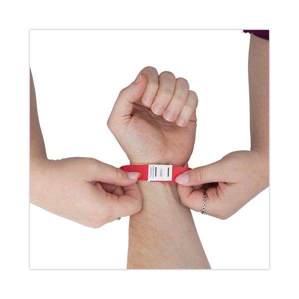 Advantus Crowd Management Wristbands, Sequential, 9 3/4 x 3/4, Red, PK500 - 75510