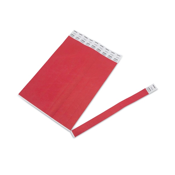 Advantus Crowd Management Wristbands, Sequential, 9 3/4 x 3/4, Red, PK500 - 75510
