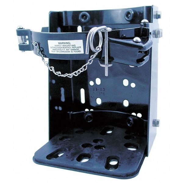 Kidde Fire Extinguisher Bracket, For 5 lb Tank Weight, Wall Mounting Bracket, Black Steel - 46640020