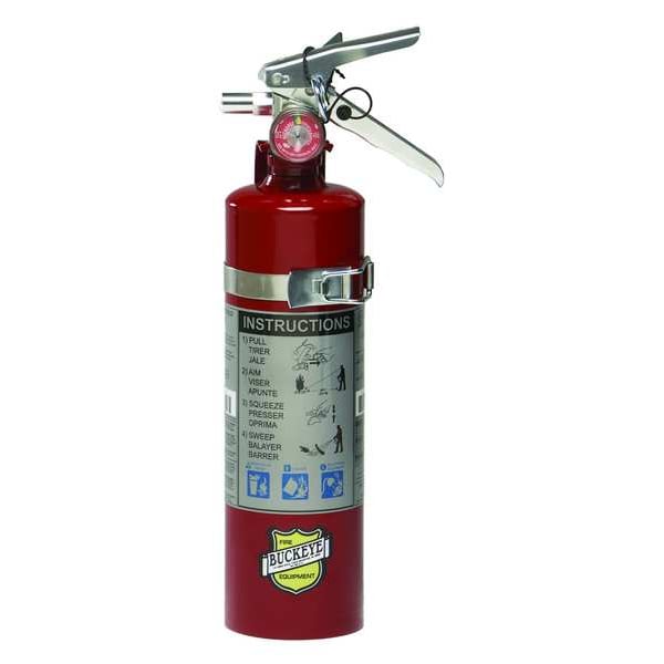 Buckeye Fire Equipment Fire Extinguisher, Class ABC, UL Rating 1A:10B:C, Rechargeable, 2.5 lb capacity, 15 ft Range - 13315