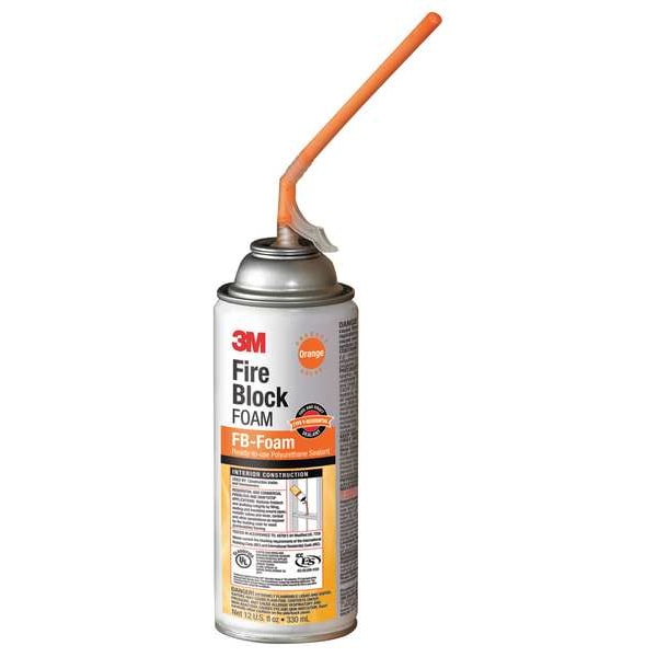 3M Fire Block Sealant, Orange, Polyurethane Foam, Non-Slump, 12 oz Aerosol - FB-FOAM-ORANGE