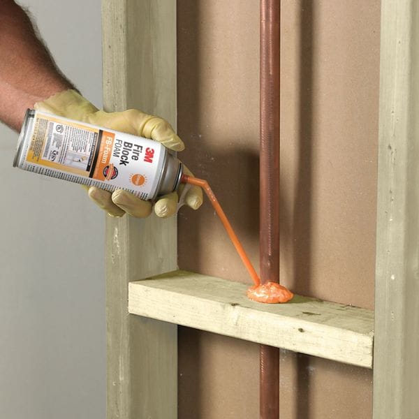 3M Fire Block Sealant, Orange, Polyurethane Foam, Non-Slump, 12 oz Aerosol - FB-FOAM-ORANGE