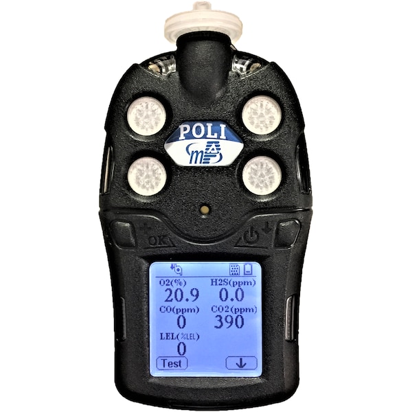 Mpower POLI Pump 5-Gas Detector CO2/LEL/O2/H2S/CO 30+ Interchangeable Sensors - MP400P-5GAS-NDIR