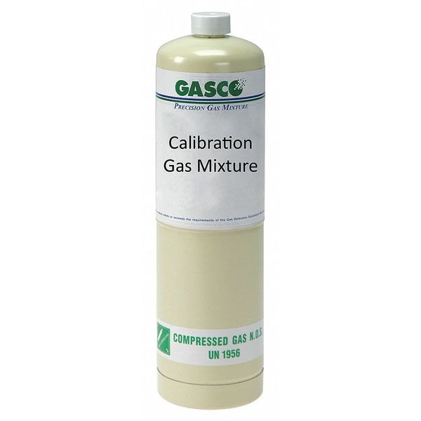 Gasco Calibration Gas, Carbon Monoxide, Nitrogen, Oxygen, 34 L, CGA 600 Connection, +/-5% Accuracy - 34LS-372