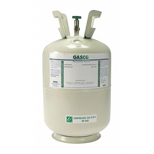 Gasco Calibration Gas, Air, Carbon Dioxide, Hydrogen, 221 L, CGA 165 Connection, +/-5% Accuracy - 221L-359B
