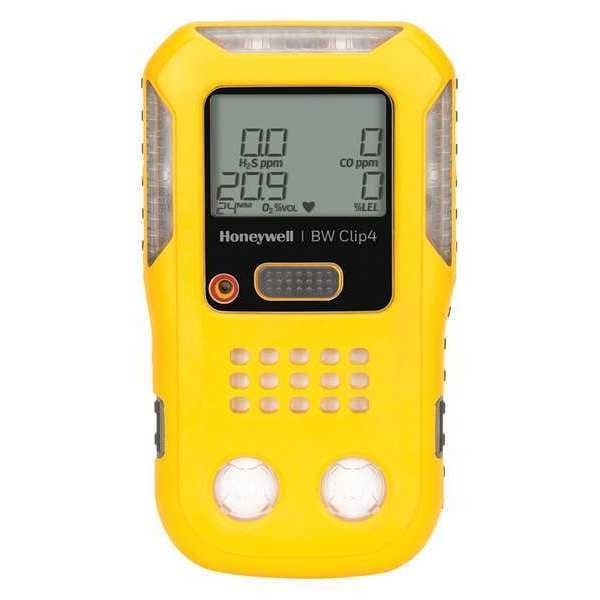 Honeywell Bw Multi-Gas Detector, Audible, Vibrating, Visual, LCD, 2 yr Battery Life - BWC4-Y-C