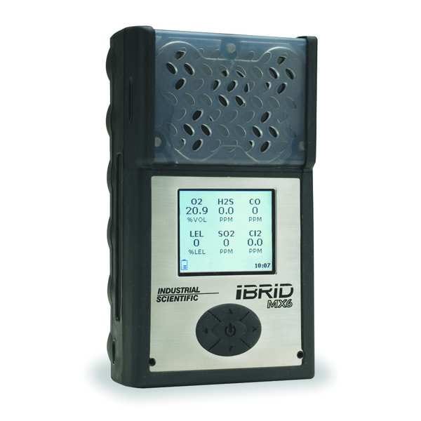 Industrial Scientific MX6 iBrid Multi-Gas Detector, IP64, Audible, Vibrating, Visual, LCD, 10.5 hr Battery Life - MX6-K1030301