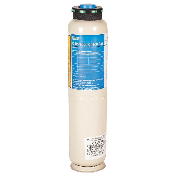 Msa Safety Calibration Gas, Carbon Monoxide, Nitrogen Dioxide, 116 L, RP Connection, +/-5% Accuracy - 10153805