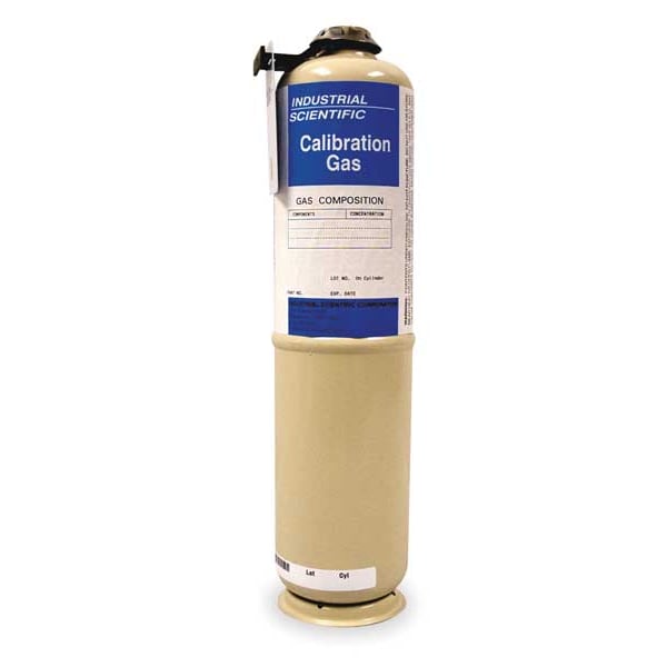 Industrial Scientific Calibration Gas, Carbon Monoxide, 103 L, 5/8 in-18 UNF threaded collar Connection, +/-5% Accuracy - 18102230
