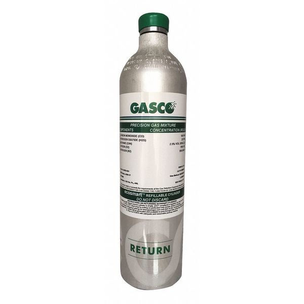 Gasco Calibration Gas, Hydrogen Cyanide, Nitrogen, 34 L, C-10 Connection, +/-5% Accuracy - X02NI99CA3500A7
