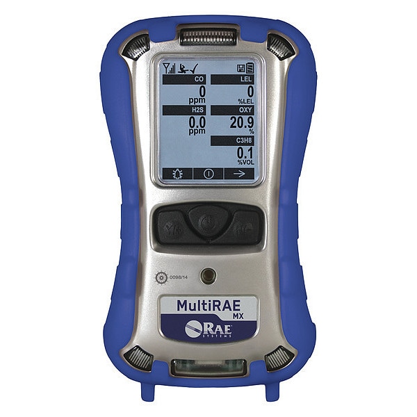 Honeywell MultiRAE MX Multi-Gas Detector, IP65, Audible, Vibrating, Visual, LCD, 12 hr Battery Life - MBB3-06C178E-020