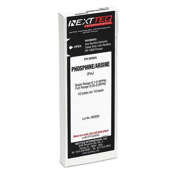 Nextteq Detector Tube, For Phosphine, Glass - NX204L