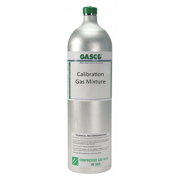 Gasco Calibration Gas, Hydrogen Chloride, Nitrogen, 74 L, C-10 Connection, +/-5% Accuracy - X02NI99CP750000