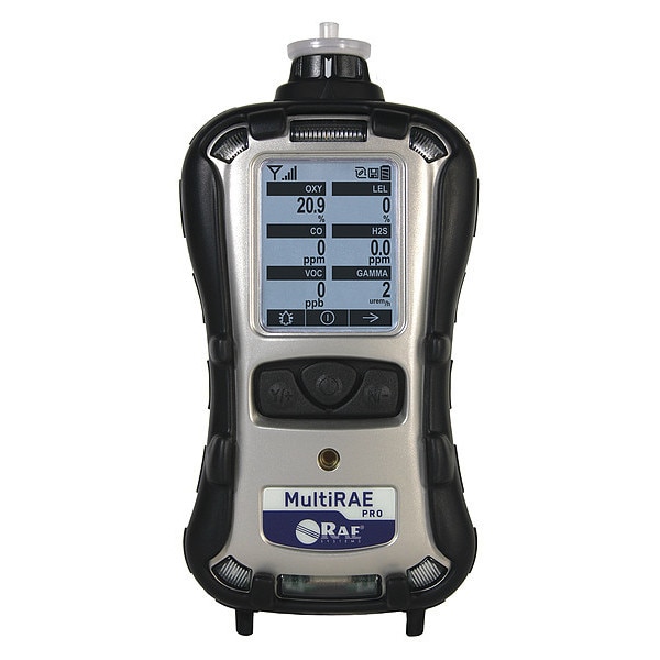 Honeywell MultiRAE Pro Multi-Gas Detector, IP65, Audible, Vibrating, Visual, LCD, 12 hr Battery Life - MCB3-A1C123E-AM1