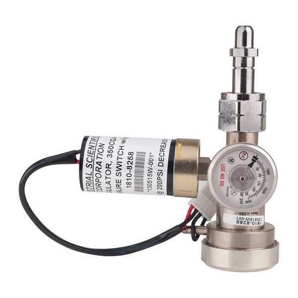 Industrial Scientific Gas Regltr w/Pressure Switch, 650L, CGA350 - 18108258