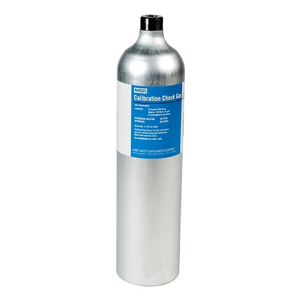 Msa Safety Calibration Gas, Hydrogen Sulfide, 58 L, RP Connection, +/-10% Accuracy, 500 psi Max. Pressure - 467897