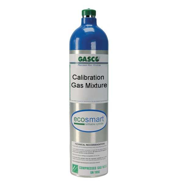 Gasco Calibration Gas, Carbon Monoxide, Hydrogen Sulfide, Methane, Nitrogen, Oxygen, 116 L - 116ES-448