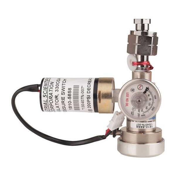 Industrial Scientific Gas Regltr w/Pressure Switch, 650L, CGA330 - 18105858