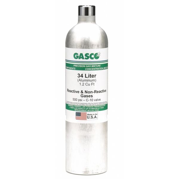 Gasco Calibration gas, Acetylene, Nitrogen, 34 L, CGA 600 Connection, +/-5% Accuracy - X02NI99CP3400E4