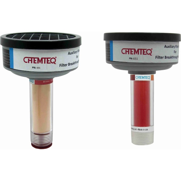 Chemteq Filter Change Indicator with With Auxiliary Filter Trap for Acids Gases & Vapors - 651