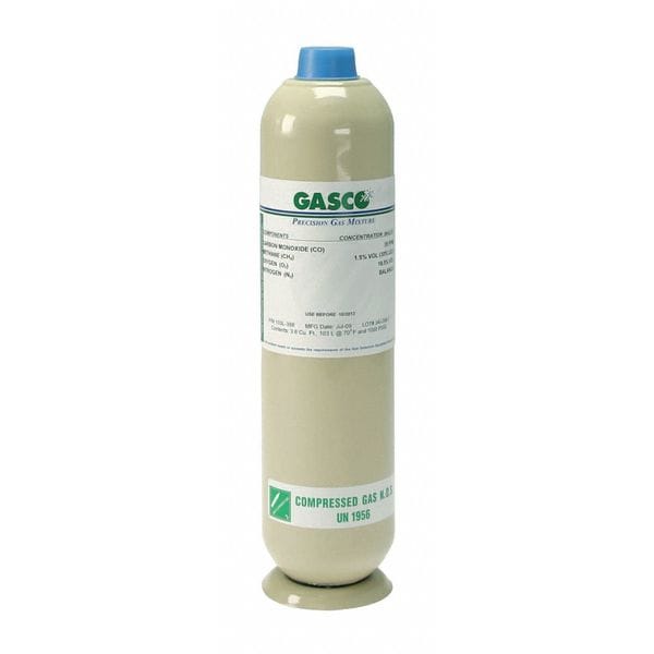 Gasco Calibration Gas, Nitrogen, Propane, 103 L, C-10 (5/8 in UNF) Connection, +/-5% Accuracy - 103L-176N-0.3