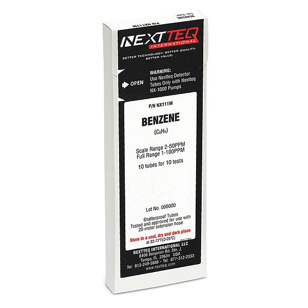 Nextteq Detector Tube, For Benzene, Glass - NX111M