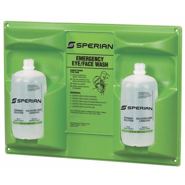 Honeywell Single Use Eyewash Station, 2 (32 oz) Bottles, Includes Mounting Hardware - 32-000462-0000-H5