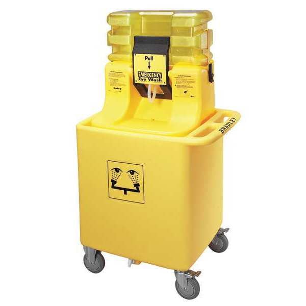 Bradley Eyewash Station, Gravity-Fed, 7 gal Tank Capacity, Counter, Wall Mount, Portable, 12 in H., 22 in W - S19-921