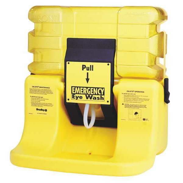 Bradley Eyewash Station, Gravity-Fed, 7 gal Tank Capacity, Counter, Wall Mount, Portable, 12 in H., 22 in W - S19-921