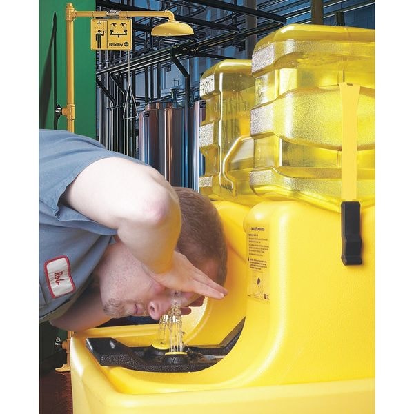 Bradley Eyewash Station, Gravity-Fed, 7 gal Tank Capacity, Counter, Wall Mount, Portable, 12 in H., 22 in W - S19-921