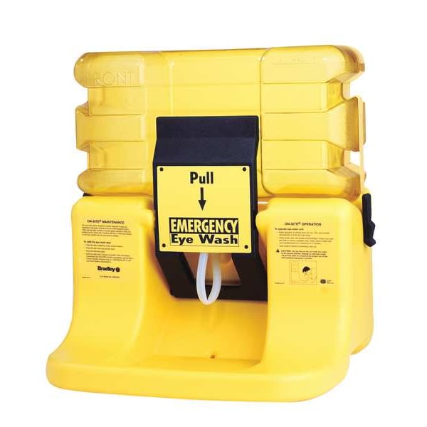 Bradley Eyewash Station, Gravity-Fed, 7 gal Tank Capacity, Counter, Wall Mount, Portable, 12 in H., 22 in W - S19-921