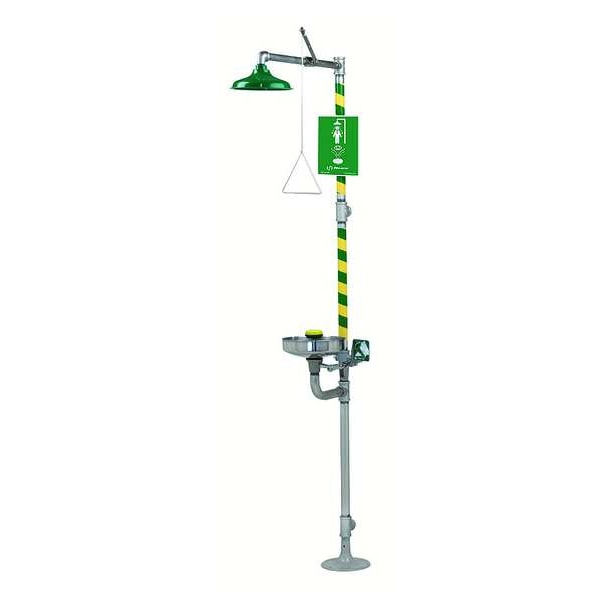Haws Eyewash and Shower Station, Stainless Steel Bowl, Includes AXION MSR Hydrodynamic Showerhead - 8300-8309