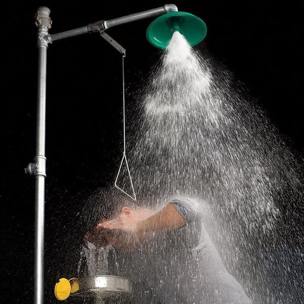 Haws Eyewash and Shower Station, Stainless Steel Bowl, Includes AXION MSR Hydrodynamic Showerhead - 8300-8309