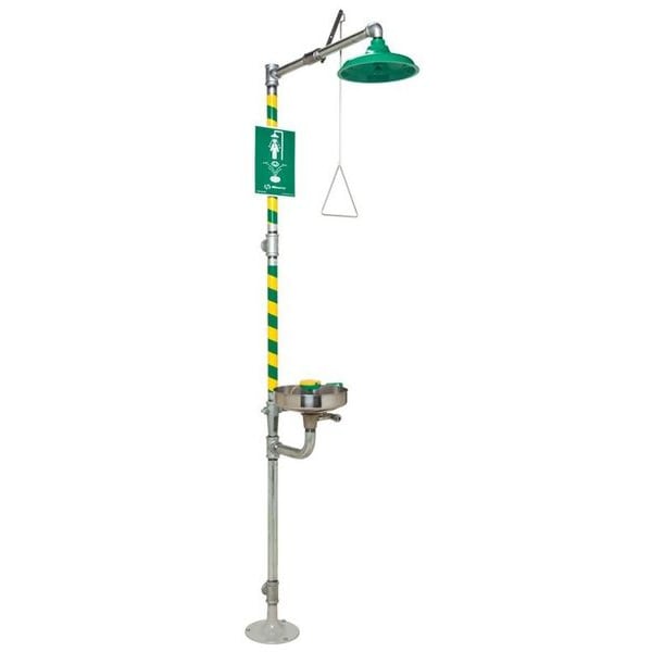 Haws Eyewash and Shower Station, Stainless Steel Bowl, Includes AXION MSR Hydrodynamic Showerhead - 8300-8309