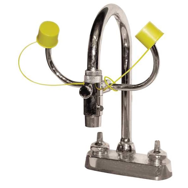 Bradley Plumbed Eyewash, Faucet Mount, Plumbed, 5 1/4 in H., 7 2/3 in W - S19-200B