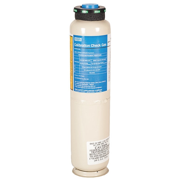 Msa Safety Calibration Gas, Carbon Monoxide, Methane, Oxygen, 100 L, RP Connection, +/-5% Accuracy - 478191