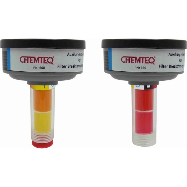 Chemteq Filter Change Indicator with With Auxiliary Filter Trap for Halogen Gases & Vapors - 660