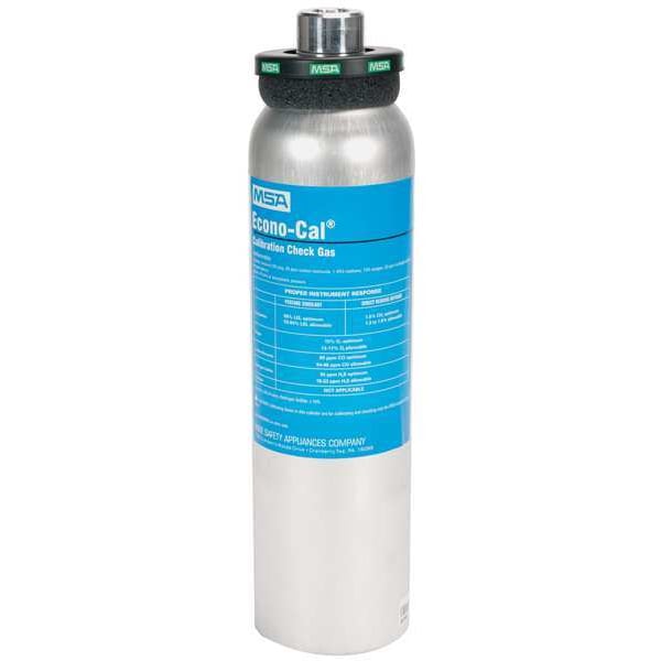 Msa Safety Calibration Gas, Hydrogen Sulfide, 34 L, RP Connection, +/-10% Accuracy, 500 psi Max. Pressure - 10153844