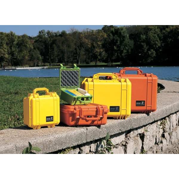 Pelican Case, 8-1/8 InLx6-9/16 InWx3-9/16 InD, Or - 1120