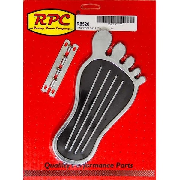 Racing Power Racing Power R8520 Steel Gas Pedal Barefoot - Chrome - RPCR8520