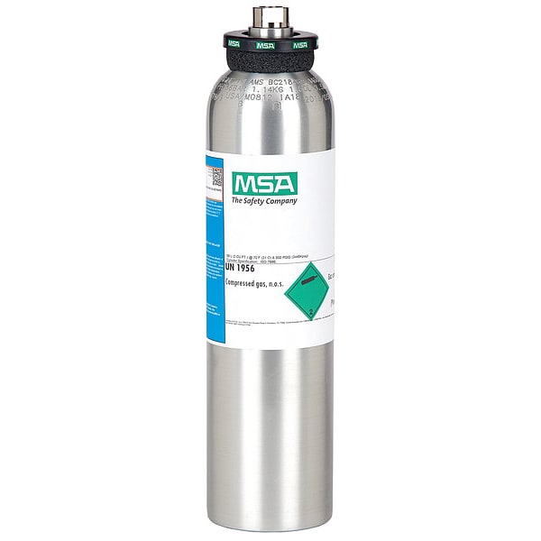 Msa Safety Calibration Gas, Carbon Dioxide, Nitrogen Dioxide, 58 L, RP Connection, +/-5% Accuracy - 10153804