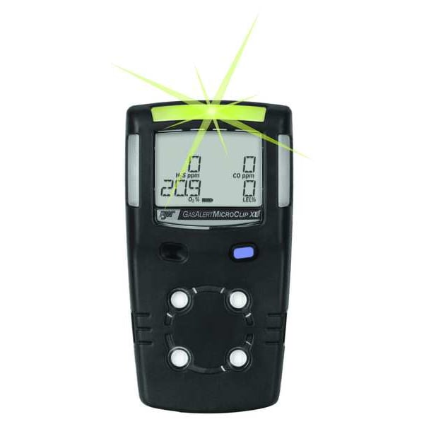 Honeywell Bw BW MicroClip Multi-Gas Detector, Audible, Vibrating, Visual, LCD, 18 hr Battery Life - MCXL-XW00-B-NA