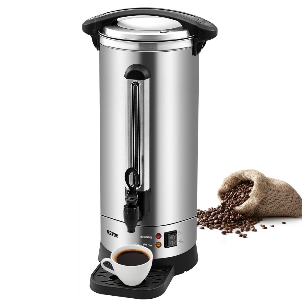 VEVOR Commercial Coffee Urn 110 Cup Stainless Steel Coffee Dispenser Fast Brew - BSYK110SUS304EMWKV1